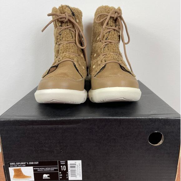 New Sorel Sorel Explorer II Joan Cozy Boots in Delta/Fawn Women's Size 10 - Picture 2 of 6